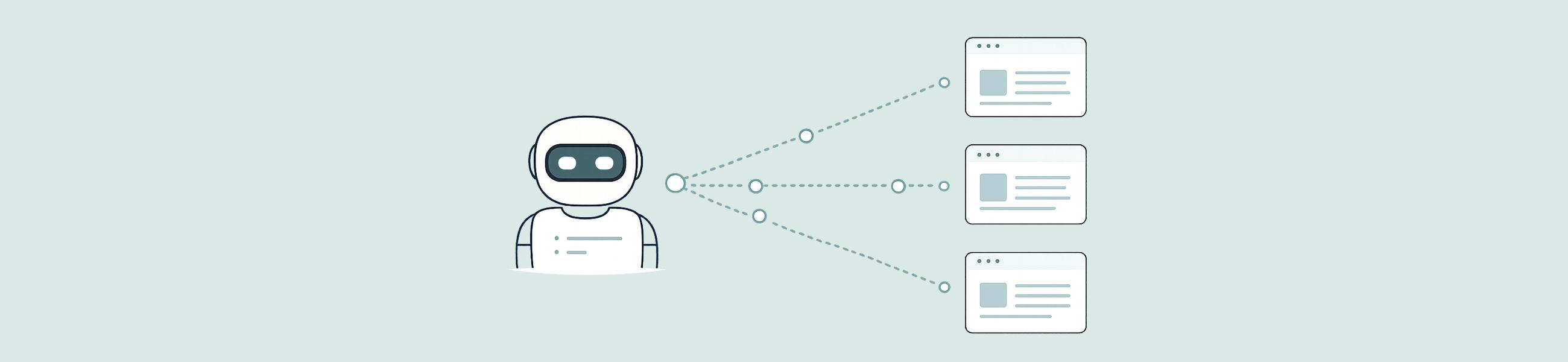 AI interacting with web pages — symbolizing AI discoverability