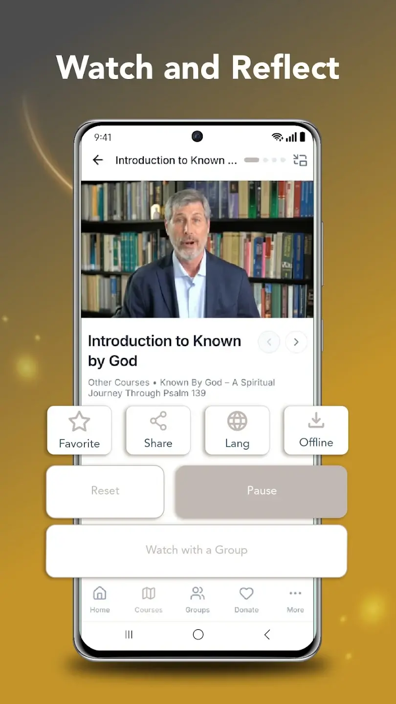 Watch, reflect, share, and download lessons in the EOC app